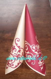 Servítka bordo/creme 