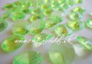 Diamanty svetlozelené 12mm