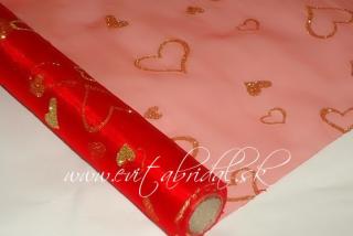 Organza červená so srdiečkami 12cm