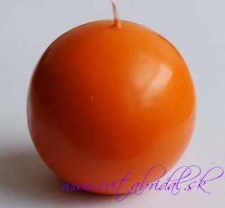 Sviečka guľa 7cm oranžová