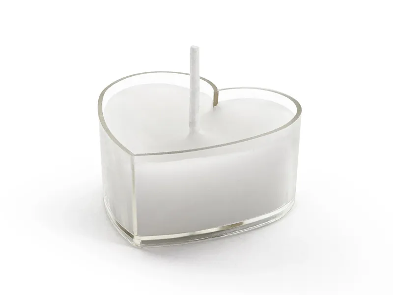 Čajové sviečky srdiečko biele (10ks)