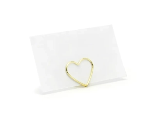 Držiak na menovku srdiečko zlatý (10ks)