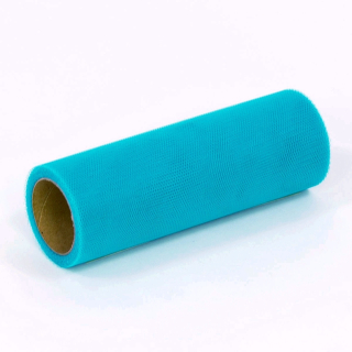 Tyl v rolke tyrkysový modrý 15cm x 9m 